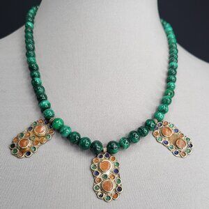 Malachite necklace w/Berber embelishments